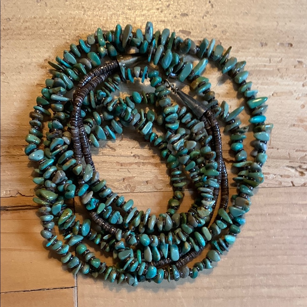 Custom turquoise necklace double strand